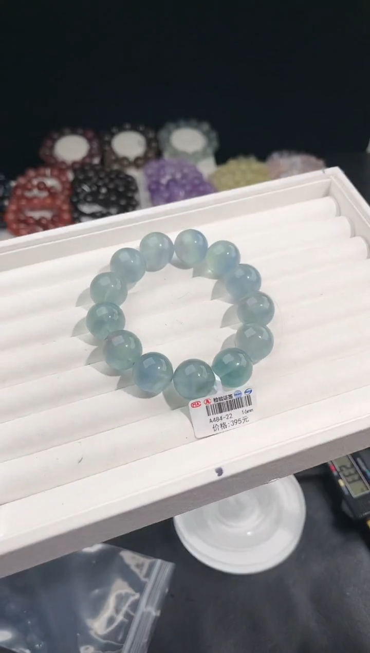 【闪购商品】萤石手链未镶嵌多样性发一湖绿萤石16mm