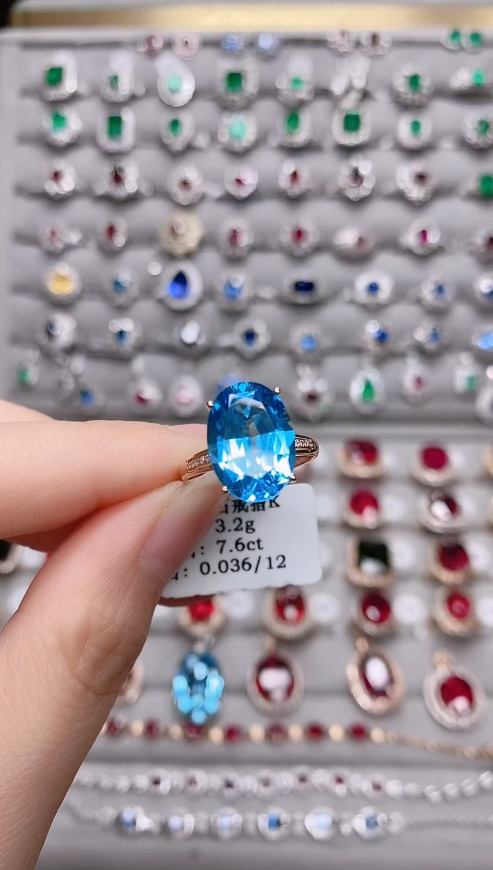 【闪购商品】托帕石18K金戒指18K金镶嵌1