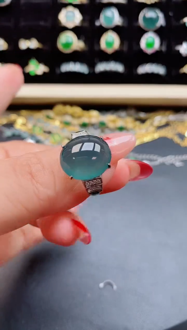 【闪购商品】翡翠戒指银S925镶嵌508050