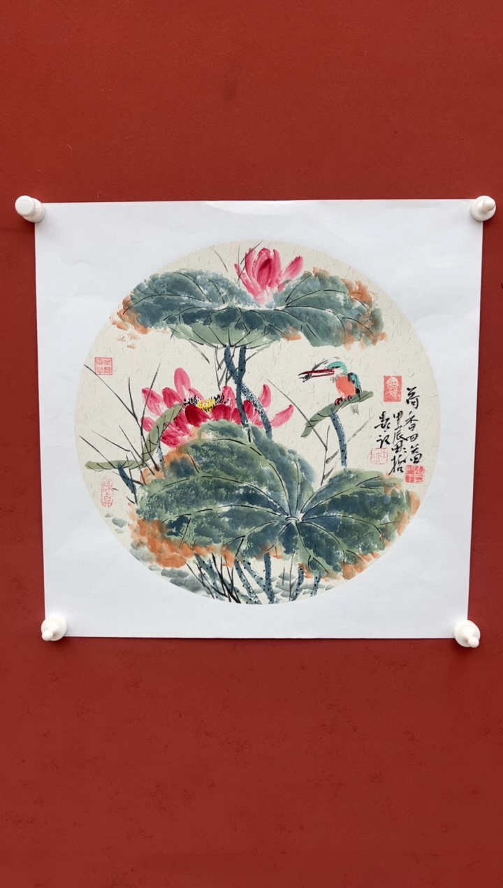 【闪购商品】书法荷香-一平尺-圆扇