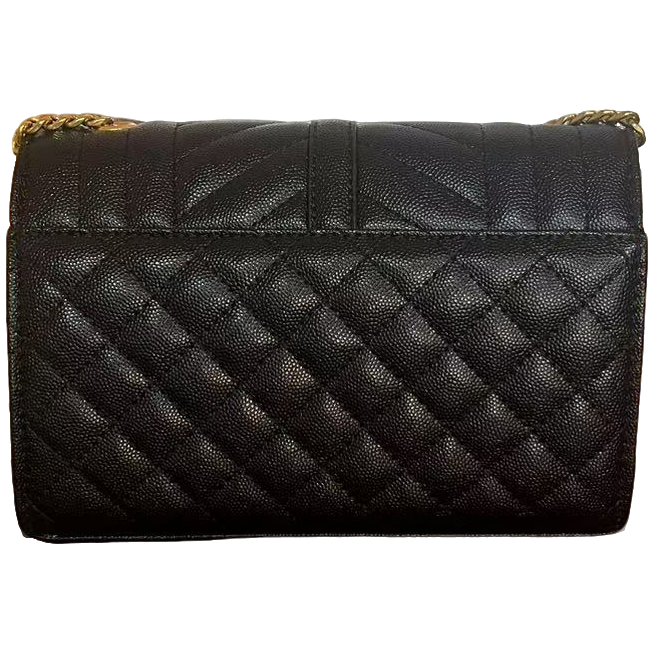 TOLEX2025新款手工女包信封v竖杠a黑色20cm