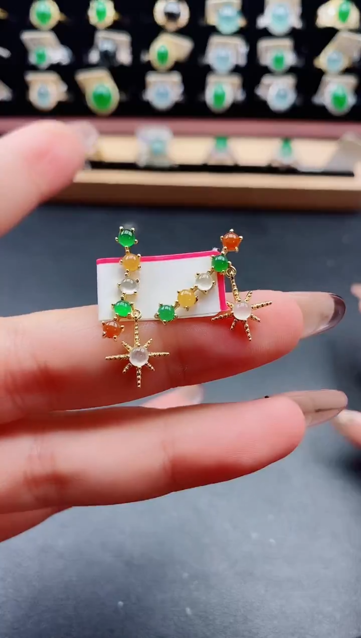 银S925镶嵌戒指翡翠1