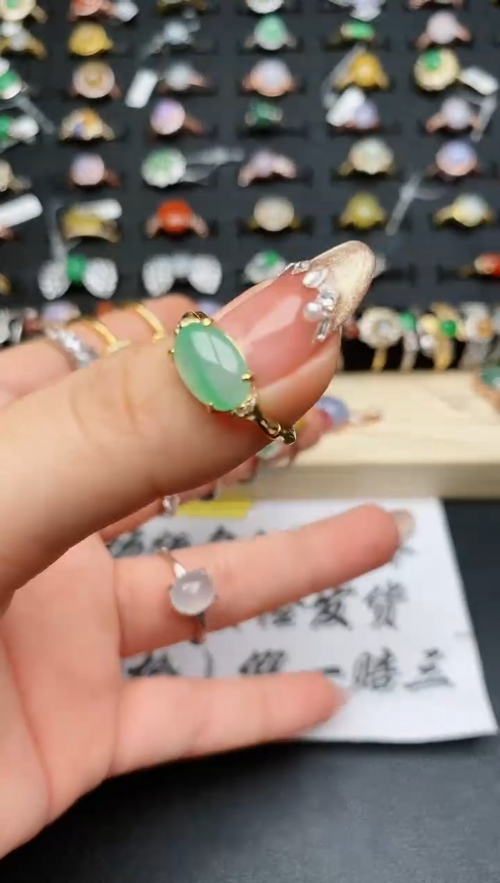 【闪购商品】翡翠戒指银S925镶嵌...........