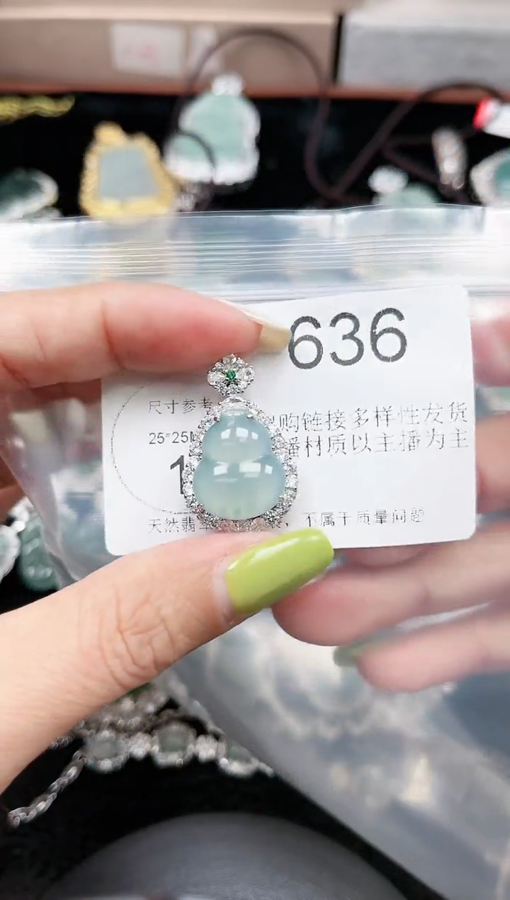【闪购商品】翡翠颈饰未镶嵌赠皮绳636