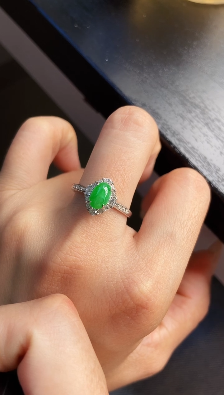 银S925镶嵌戒指翡翠12