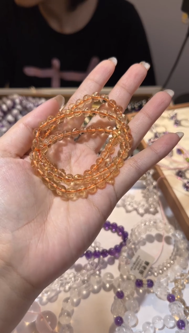 【闪购商品】水晶手链未镶嵌6mm黄水晶