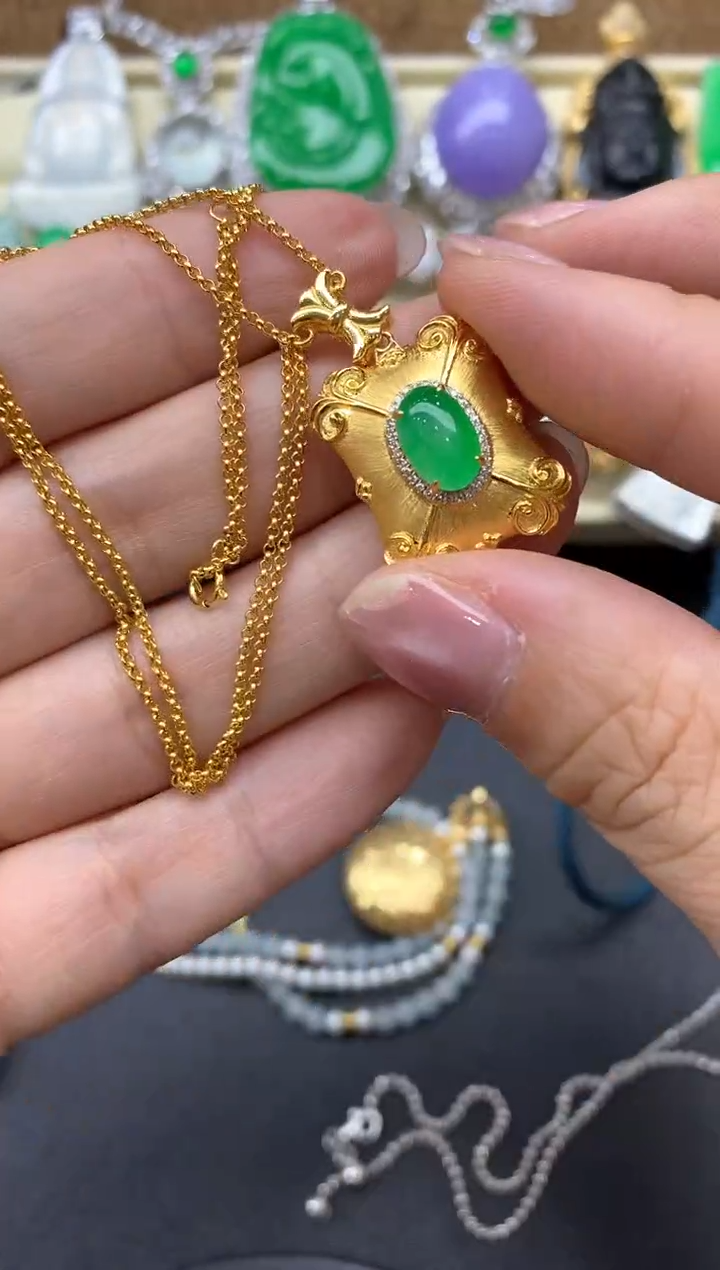 【闪购商品】翡翠颈饰18K金镶嵌766-中国好珍宝