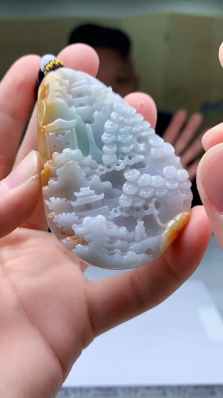 【闪购商品】定制翡翠未镶嵌4969bb-毛货挂件63