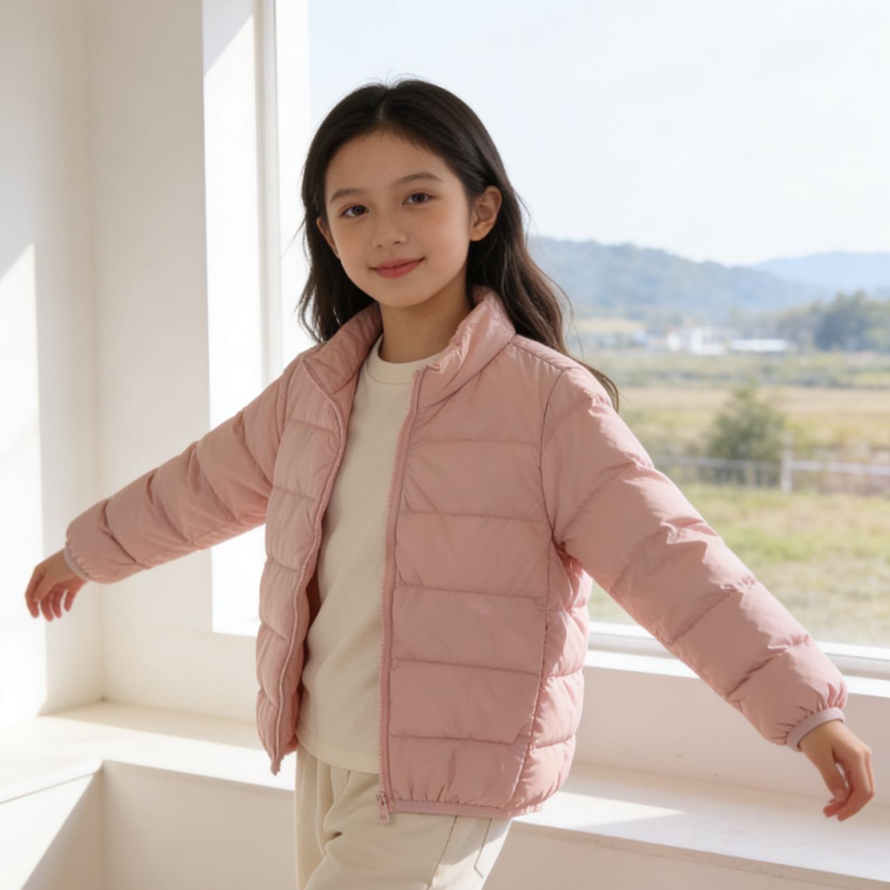 36403高端专享冬季轻薄羽绒服浅粉