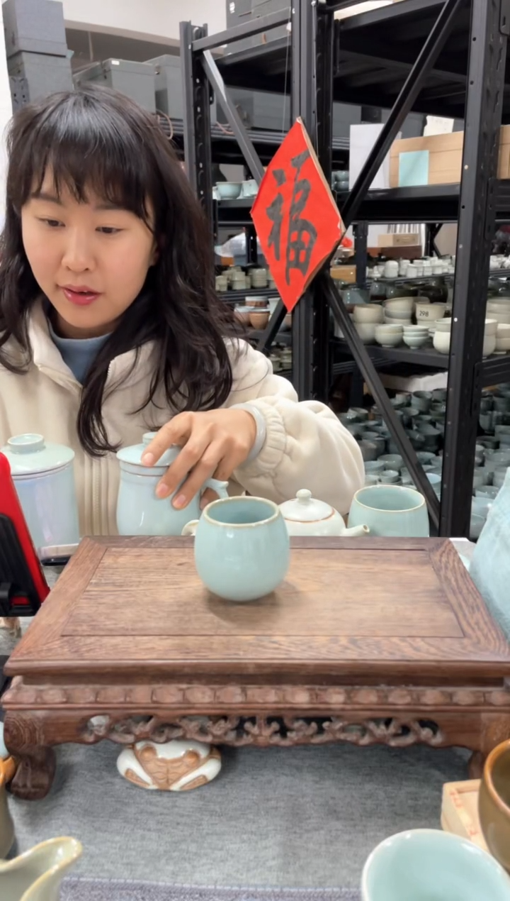 【闪购商品】瓷片天青小龙蛋杯微瑕