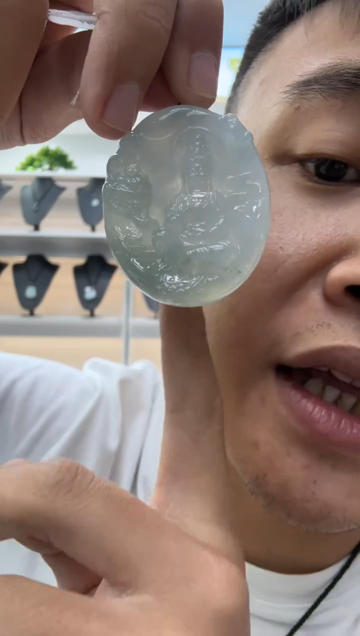 颈饰未镶嵌翡翠天然翡翠A货孤品一件