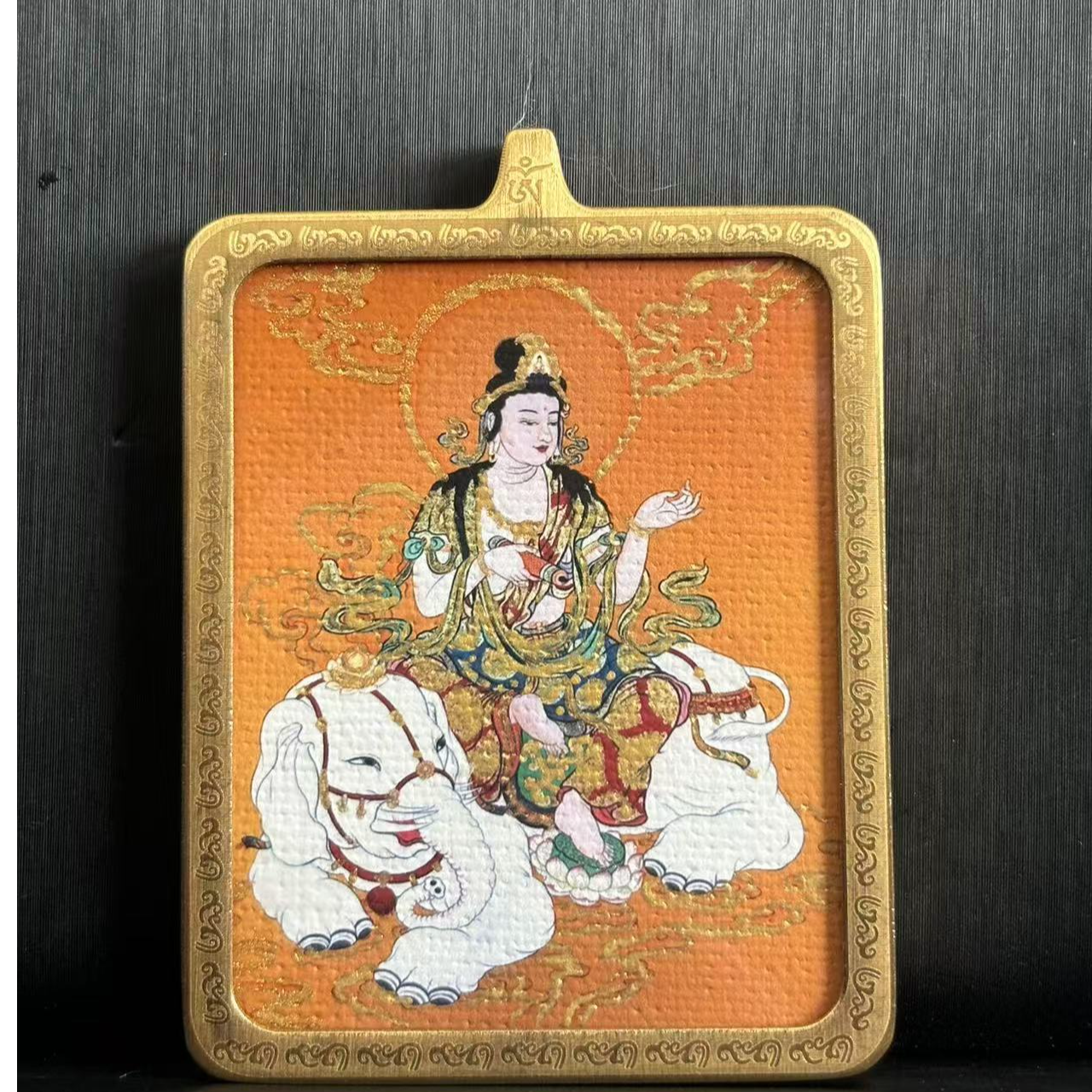 龙 蛇 普贤 热贡 画风 唐卡 吊坠 挂件 钛钢 壳子 藏族 文化 艺术