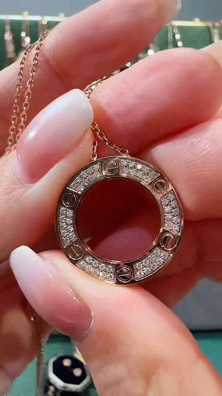 【闪购商品】钻石吊坠(不含链)18K金镶嵌18K金钻石饼饼吊坠