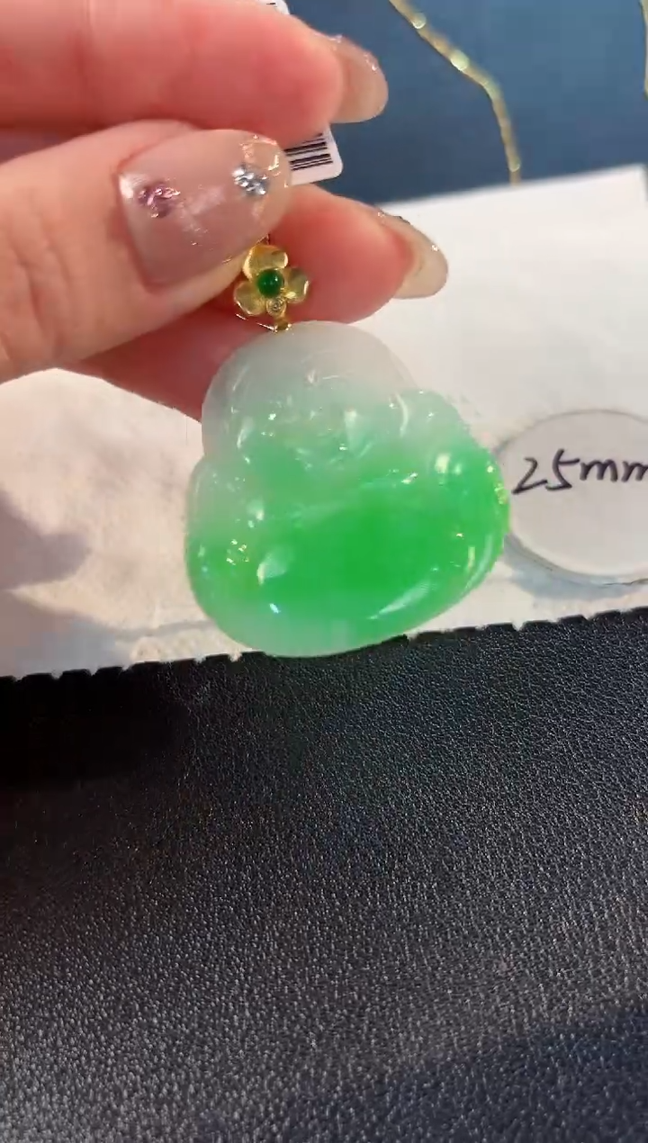 【闪购商品】翡翠颈饰18K金镶嵌缅料A货/支持复检/一件