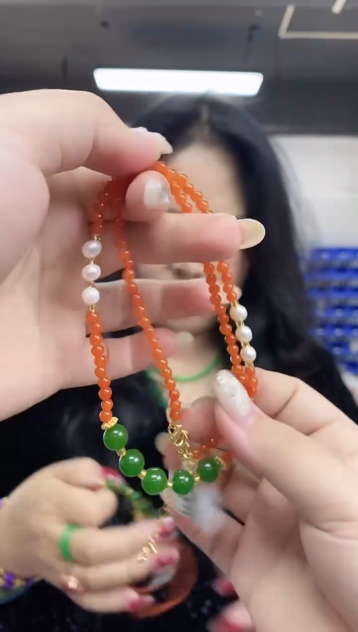 【闪购商品】南红玛瑙项链未镶嵌多样性发其一颜色微差