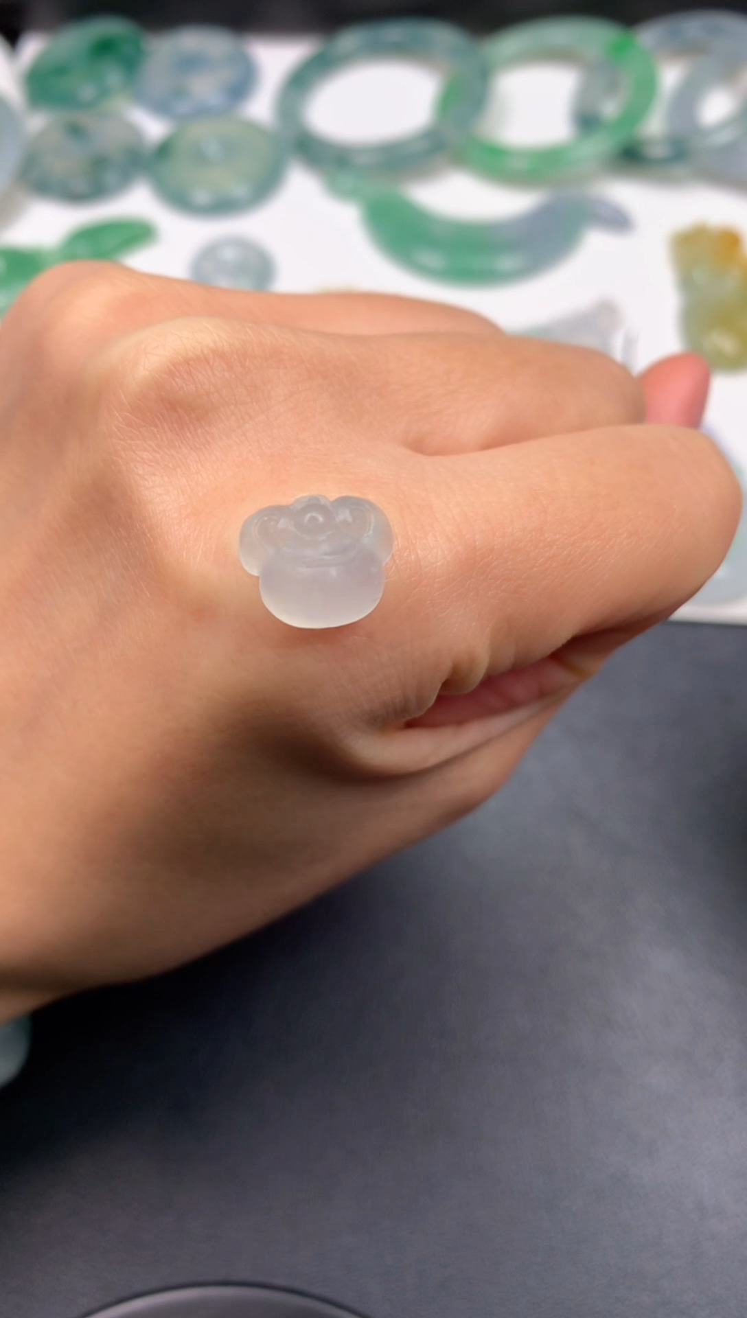 未镶嵌定制翡翠0316108075（9.9*6.1）