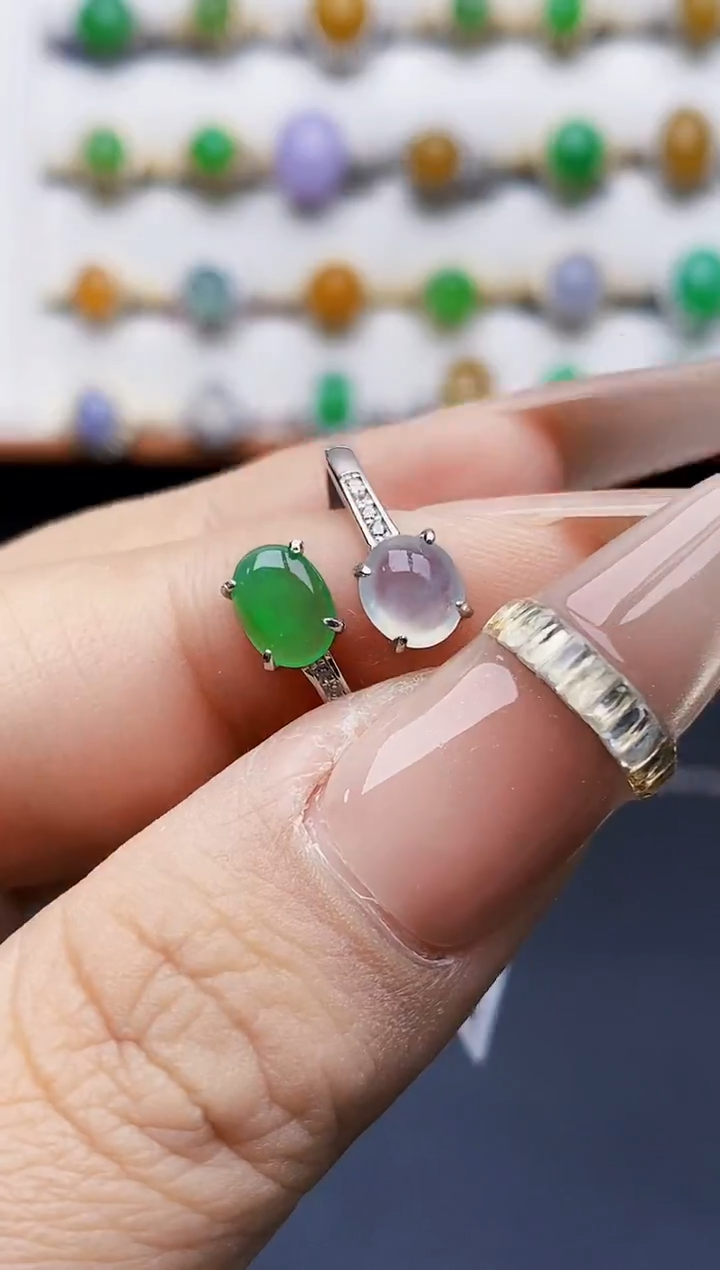 银S925镶嵌戒指翡翠2546