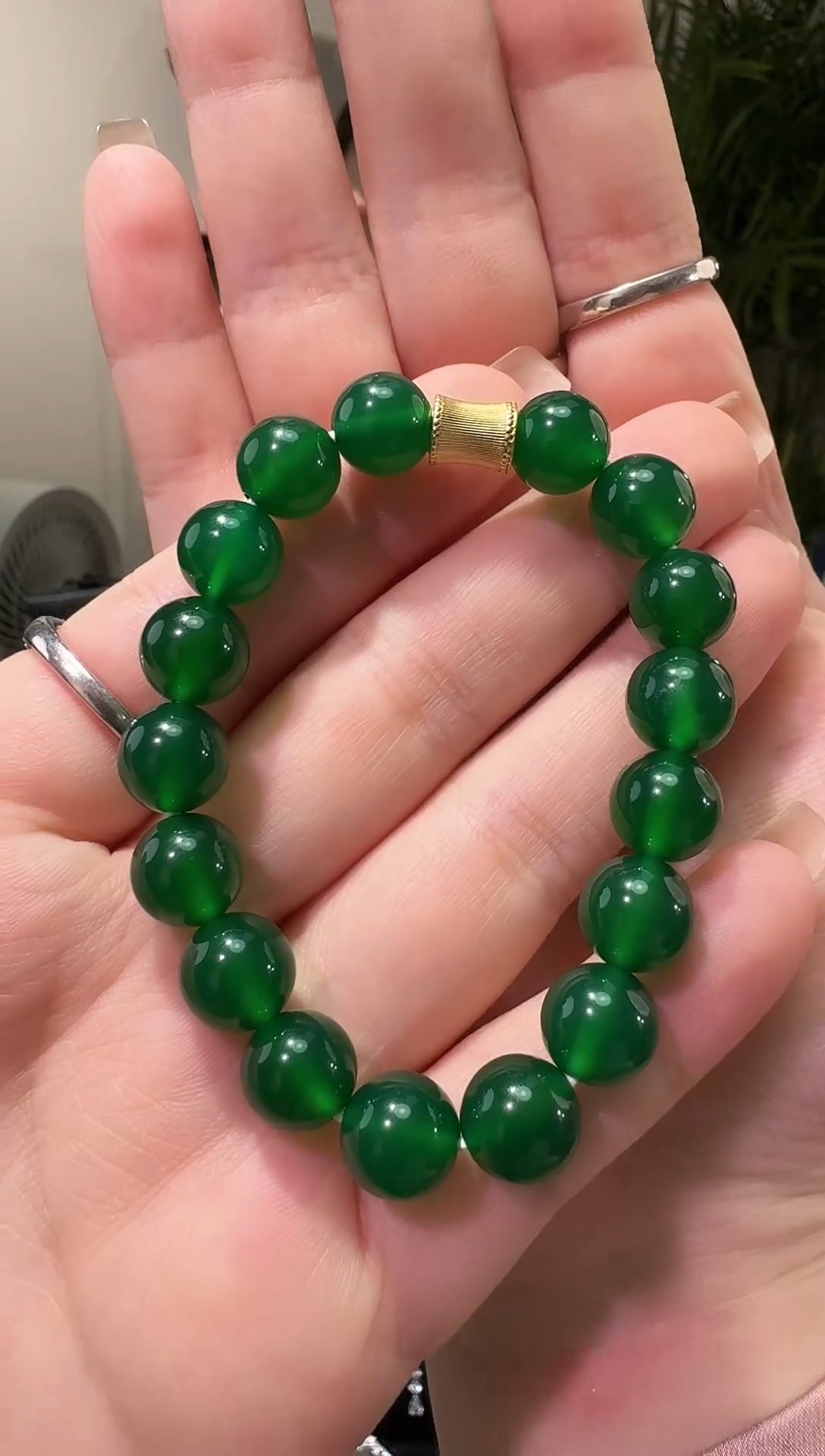 玛瑙/玉髓手串银S925镶嵌手串
