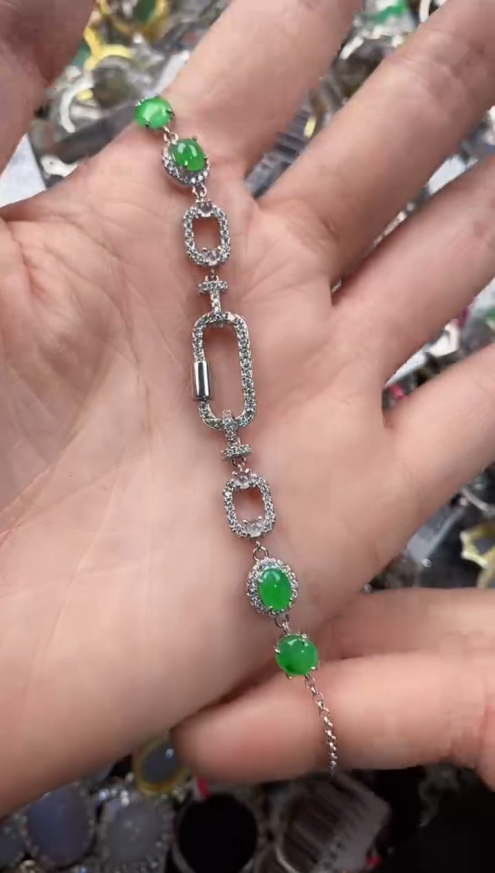 银S925镶嵌戒指翡翠444   7