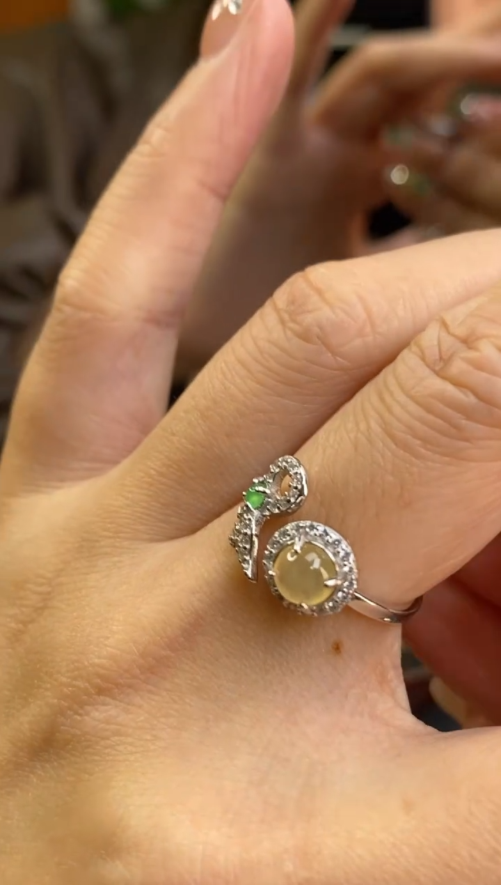 颈饰银S925镶嵌翡翠净货16202