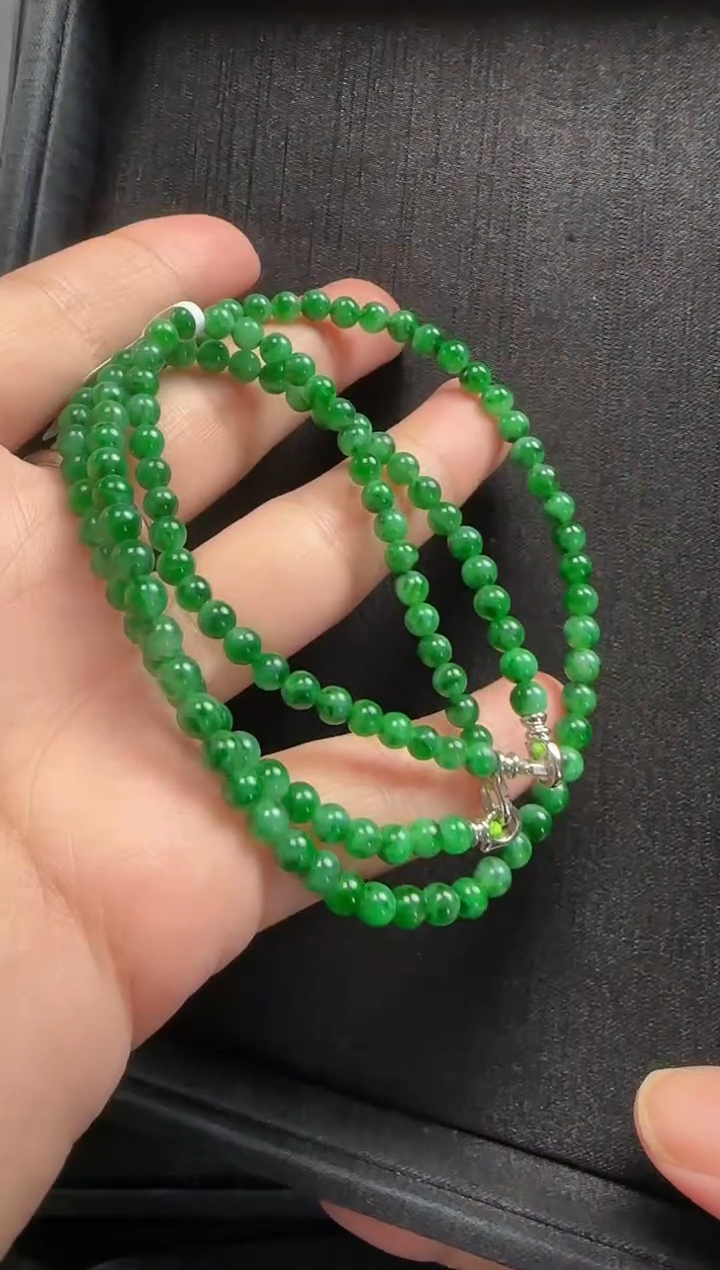 【闪购商品】翡翠颈饰18K金镶嵌547 | 玉珠一条