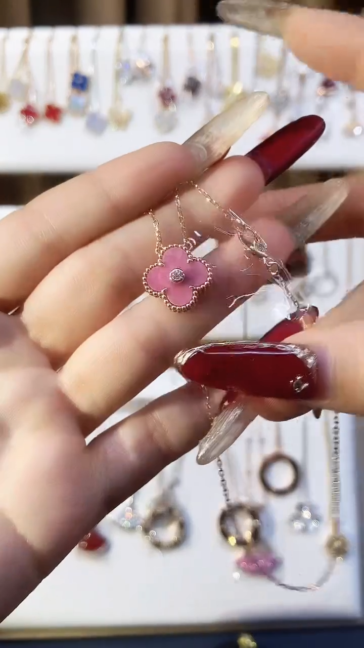 【闪购商品】钻石套链18K金镶嵌钻石K玫