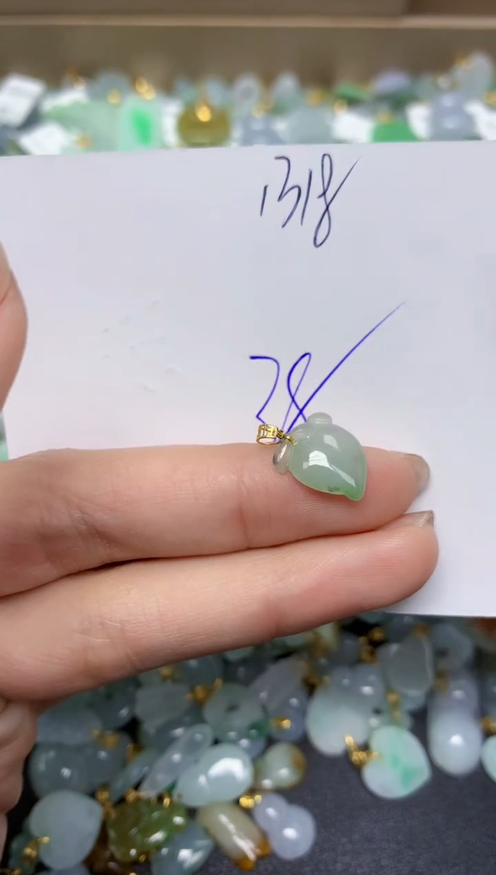 【闪购商品】翡翠颈饰18K金镶嵌 天然翡翠A货