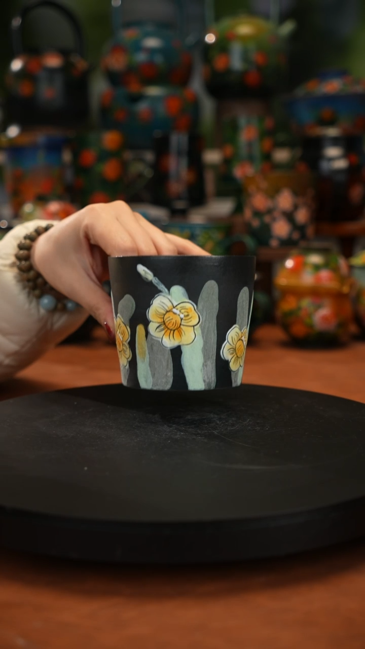 紫砂油画手绘釉下彩