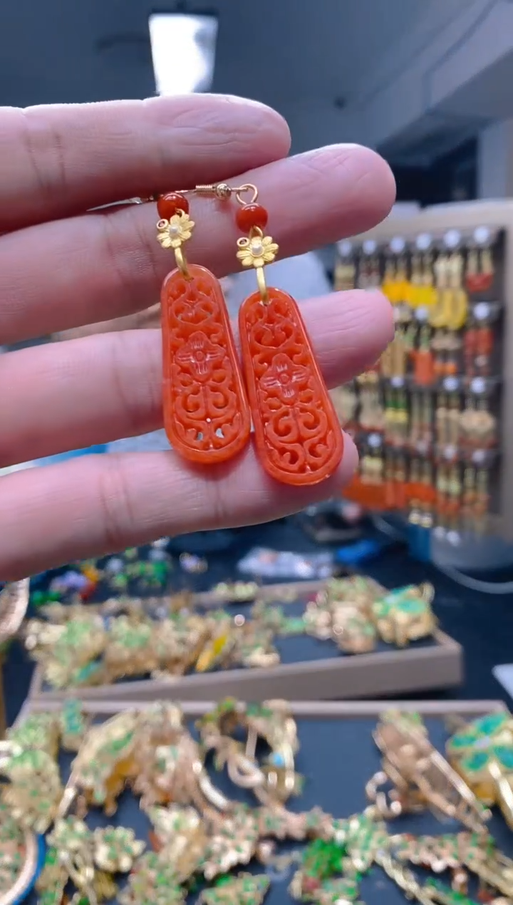 【闪购商品】翡翠耳饰合金0114翡翠耳钩