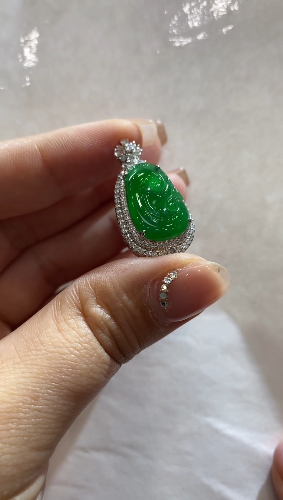 【闪购商品】翡翠颈饰18K金镶嵌收到货48小时鉴赏期（超时不退不换）