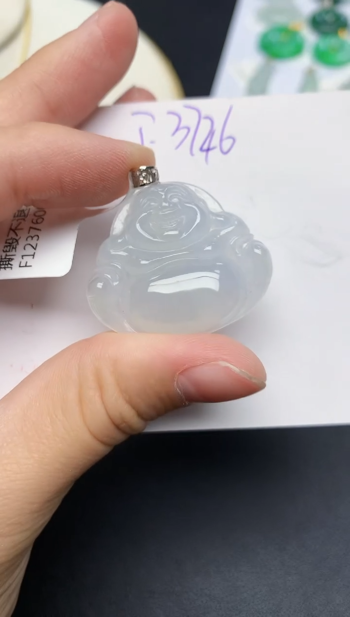 颈饰18K金镶嵌翡翠天然缅甸A货翡翠百元以上9元证书费自理