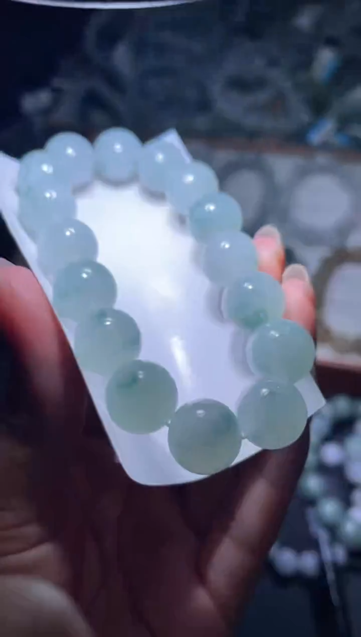 未镶嵌定制翡翠天然缅甸翡翠手串33