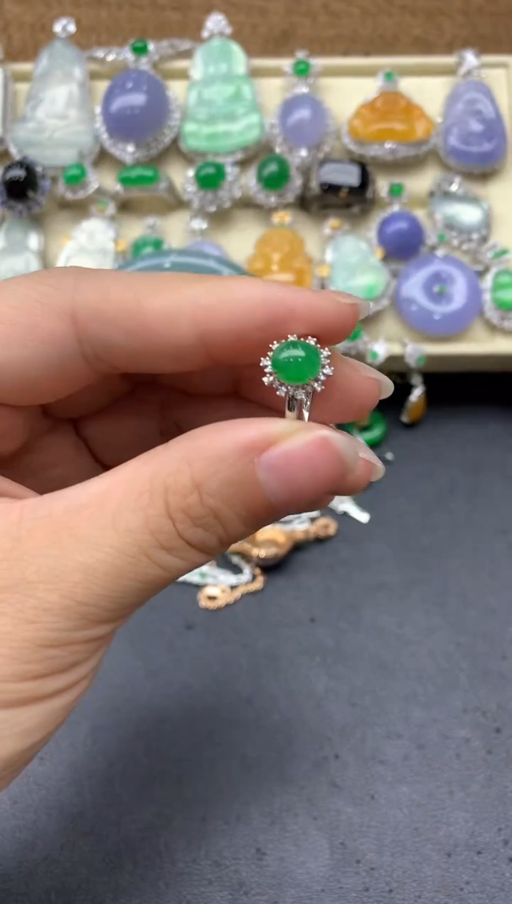 【闪购商品】翡翠戒指18K金镶嵌353-中国好珍宝