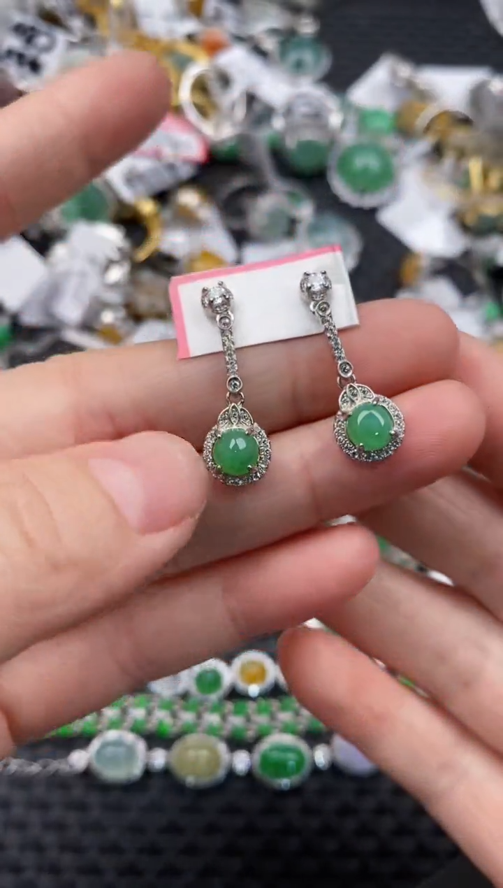 银S925镶嵌戒指翡翠10               10