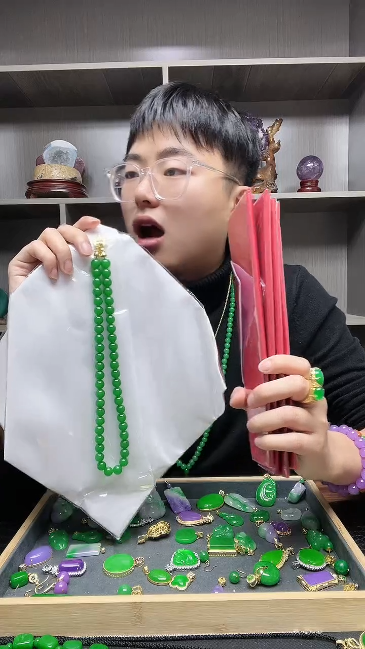 翡翠14K金镶嵌项链项链