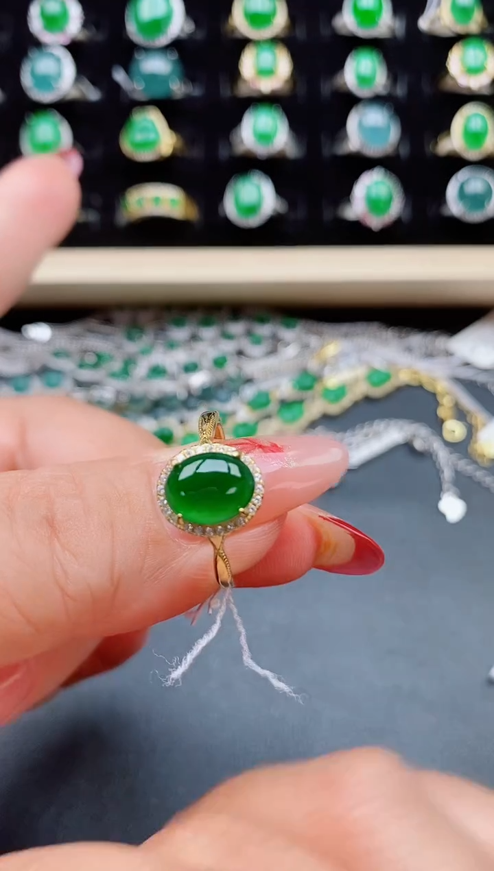 【闪购商品】翡翠戒指银S925镶嵌32321