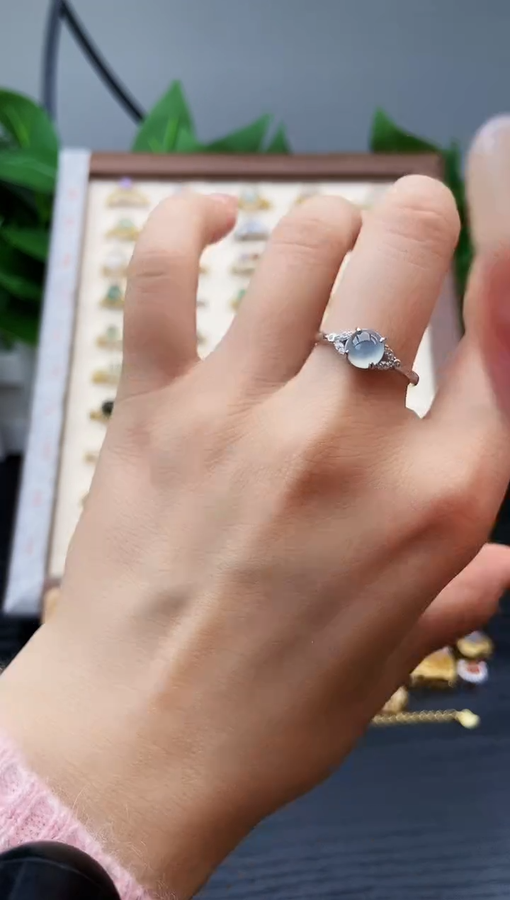 银S925镶嵌戒指翡翠12