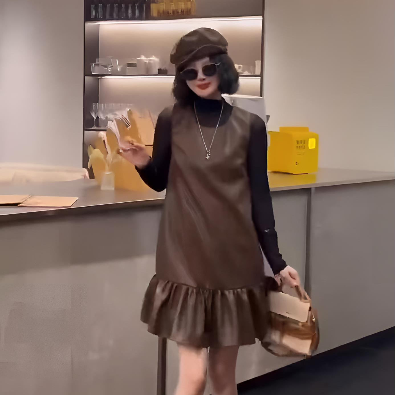 2025韩版显瘦套装连衣裙时尚百搭中长款秋款i气质网红针织洋气款‘