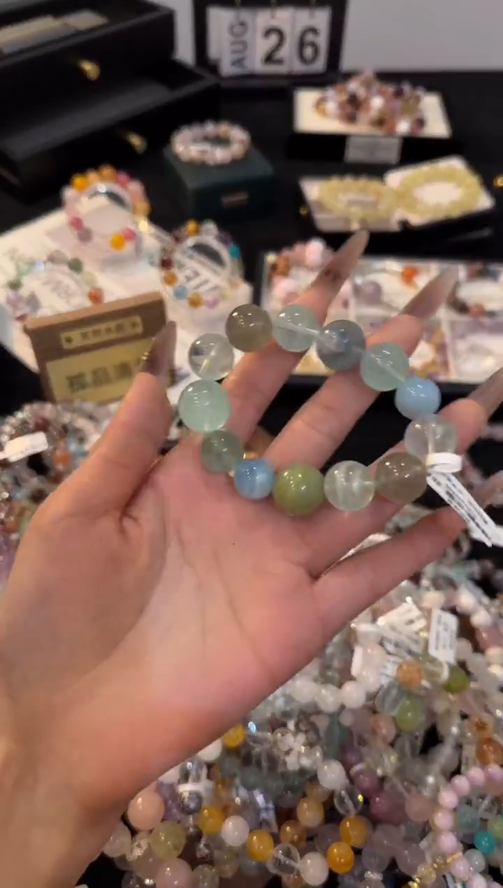 合金手链水晶青苹果乐园x3065