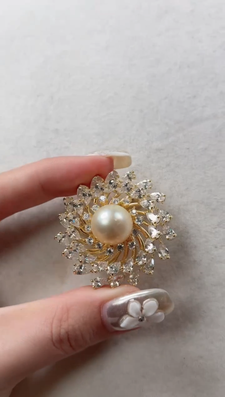 未镶嵌胸针海水珍珠Z696