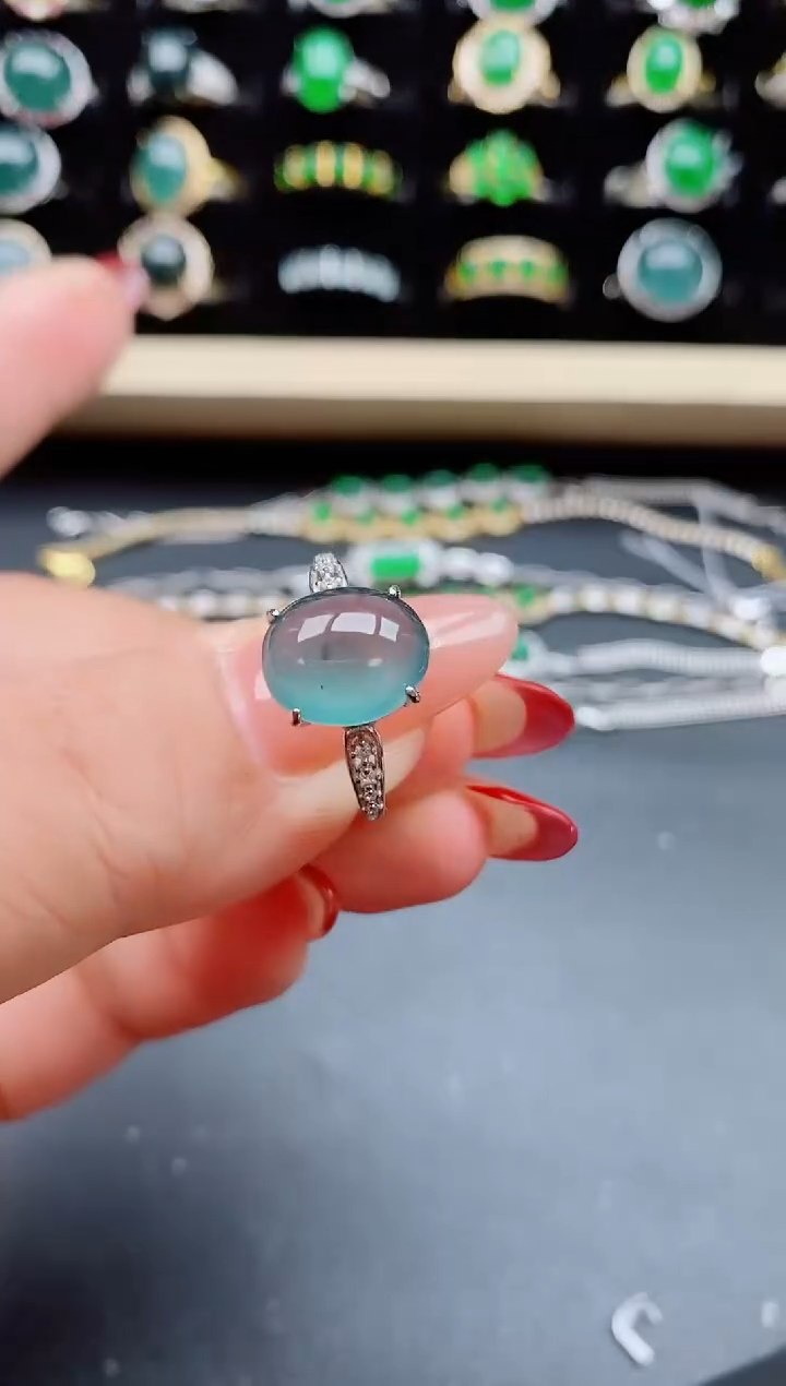 【闪购商品】翡翠戒指银S925镶嵌069660