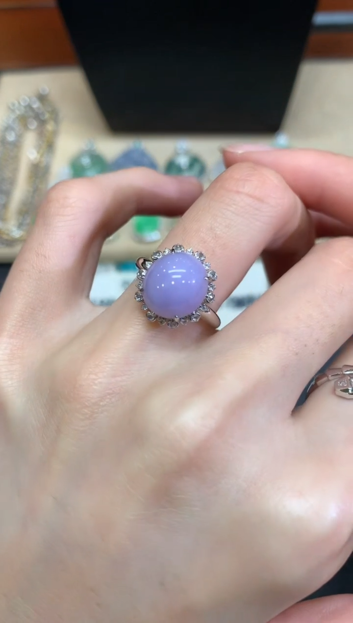 【闪购商品】翡翠戒指18K金镶嵌蛋面【无服务费】