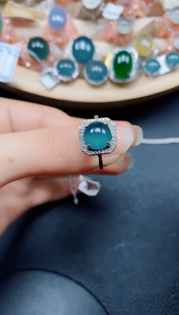 【闪购商品】翡翠戒指银S925镶嵌翡翠