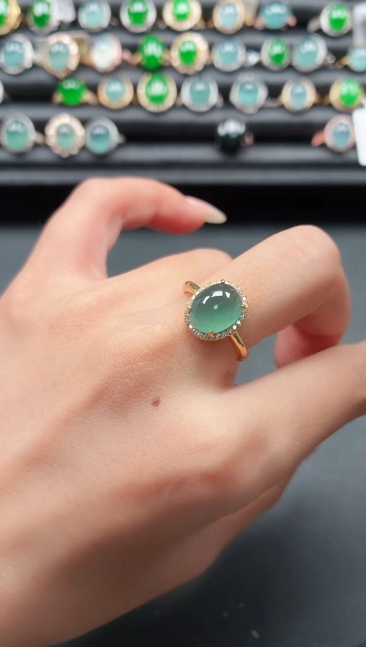 翡翠戒指银S925镶嵌1111111