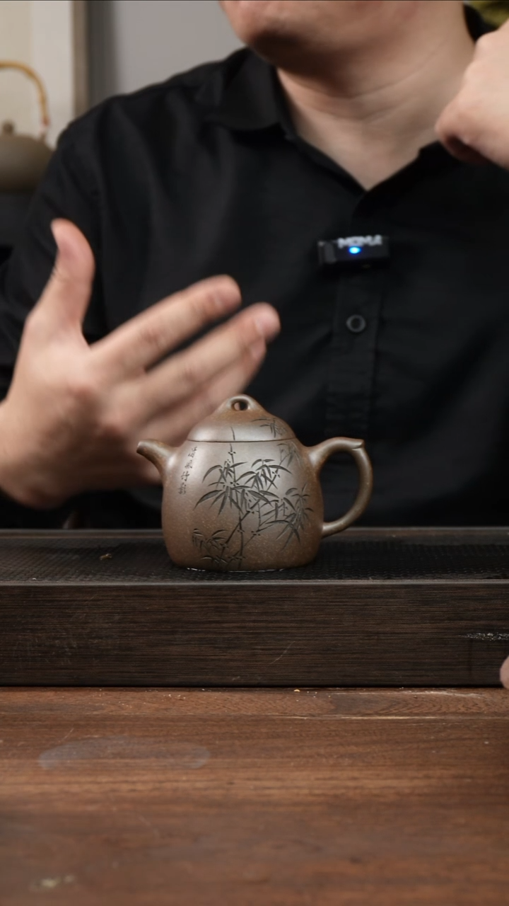 茶杯紫砂逸*?还原烧秦权     刻绘竹子    200CC   