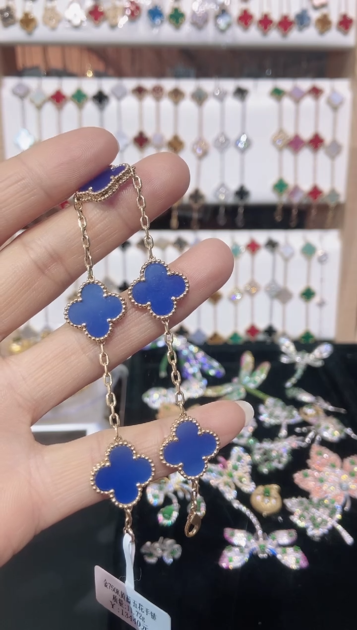 18K金镶嵌手链玛瑙/玉髓@*童玛瑙K黄