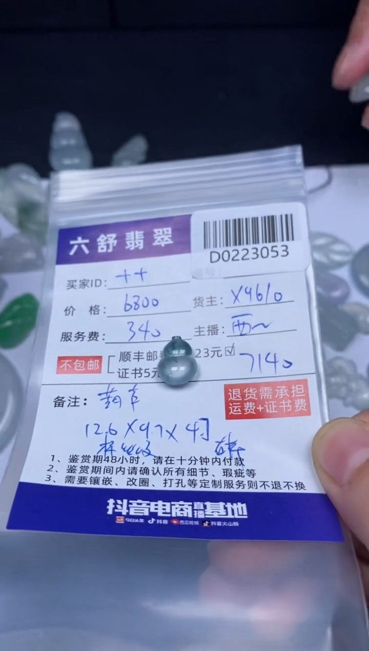 【闪购商品】翡翠吊坠(不含链)未镶嵌D0223053