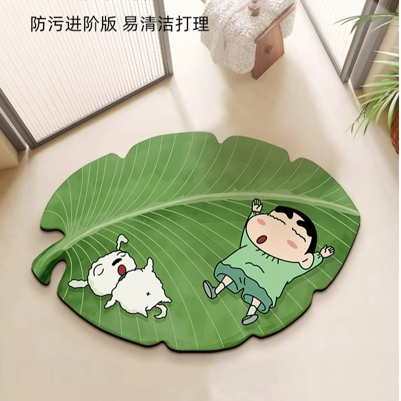 卫生间门口吸水地垫芭蕉叶硅藻泥浴室地垫淋脚垫可爱家用卧室创意