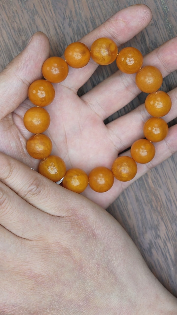 【闪购商品】琥珀裸石未镶嵌微瑕橘皮手串/多样性发其一