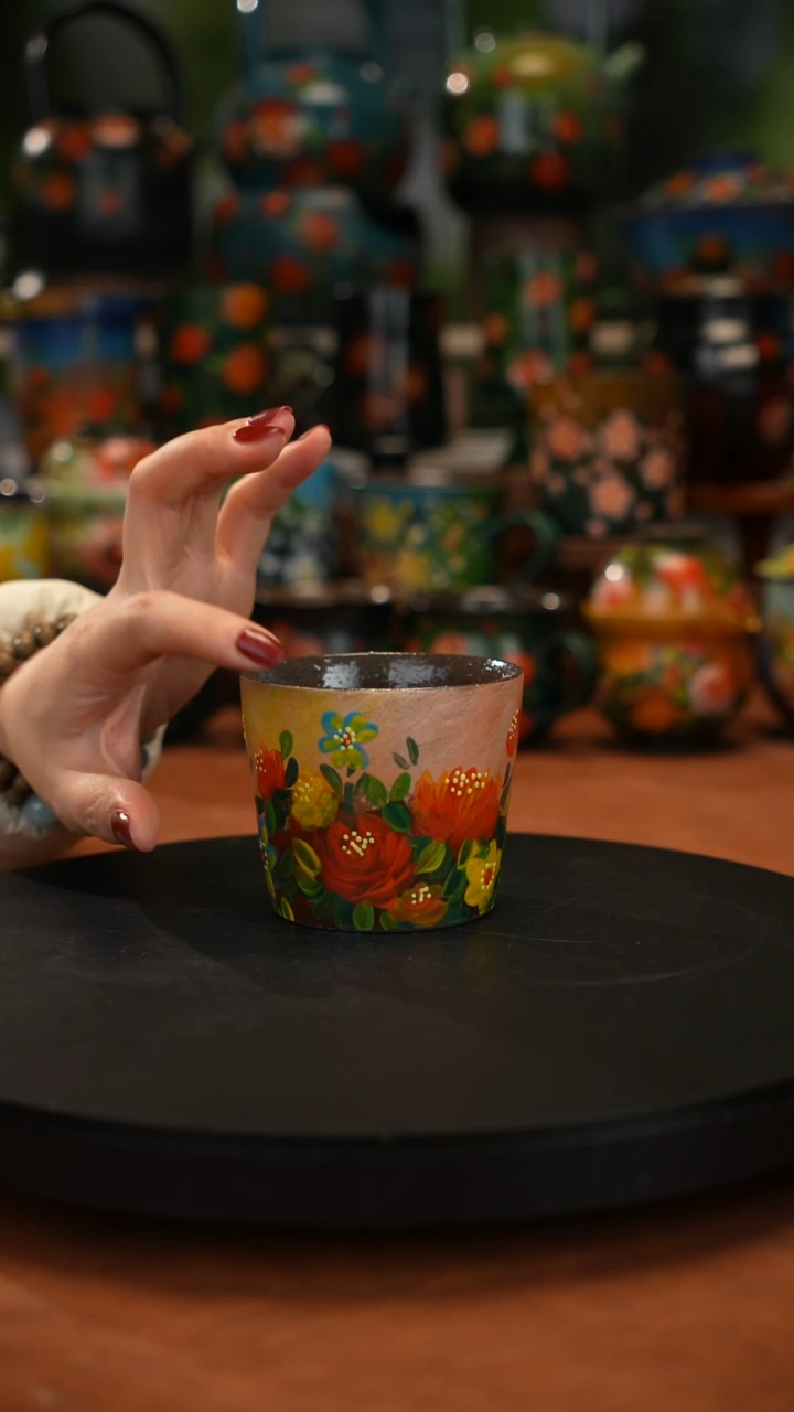 紫砂油画手绘釉下彩